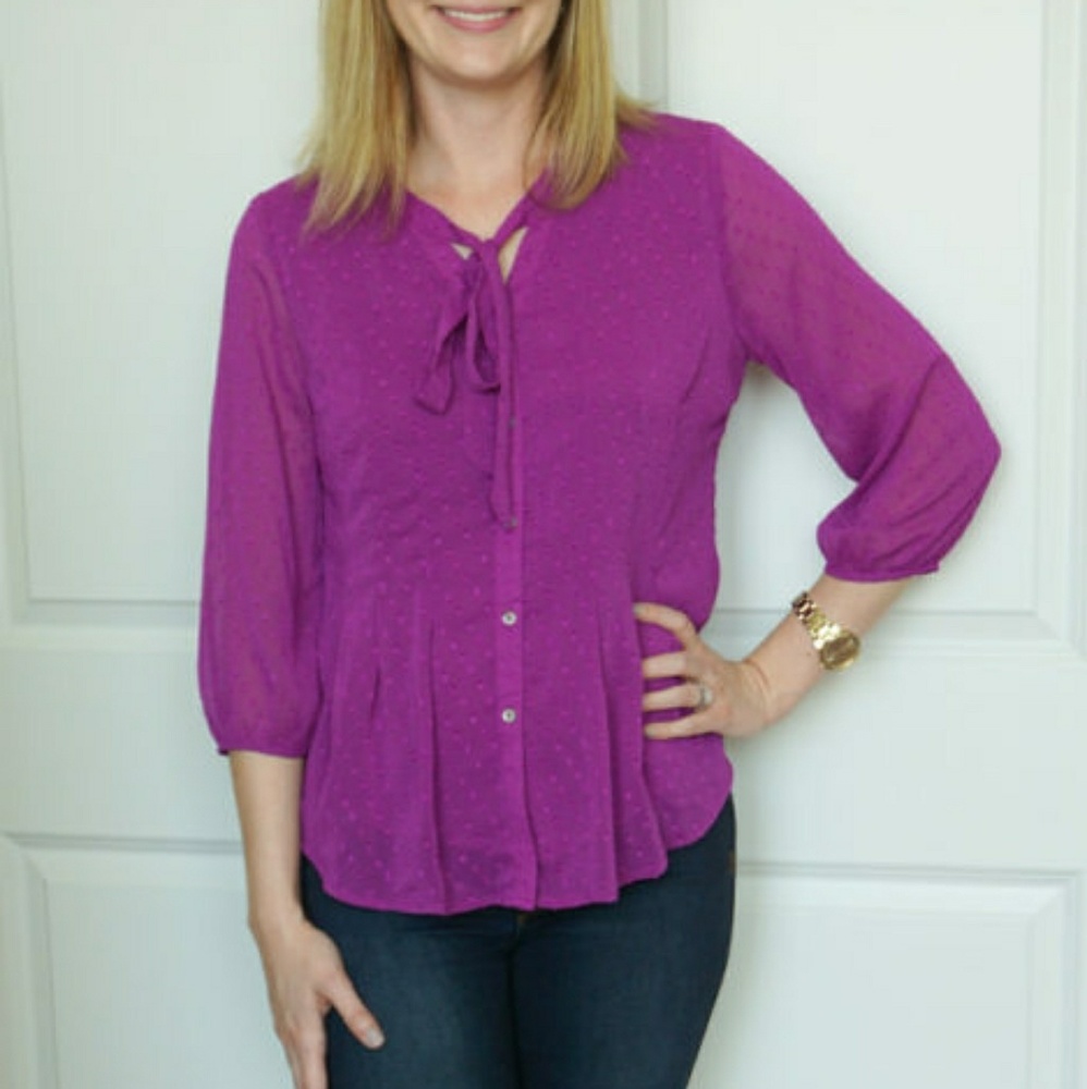 Skies are Blue Aguilar Tie Neck Blouse